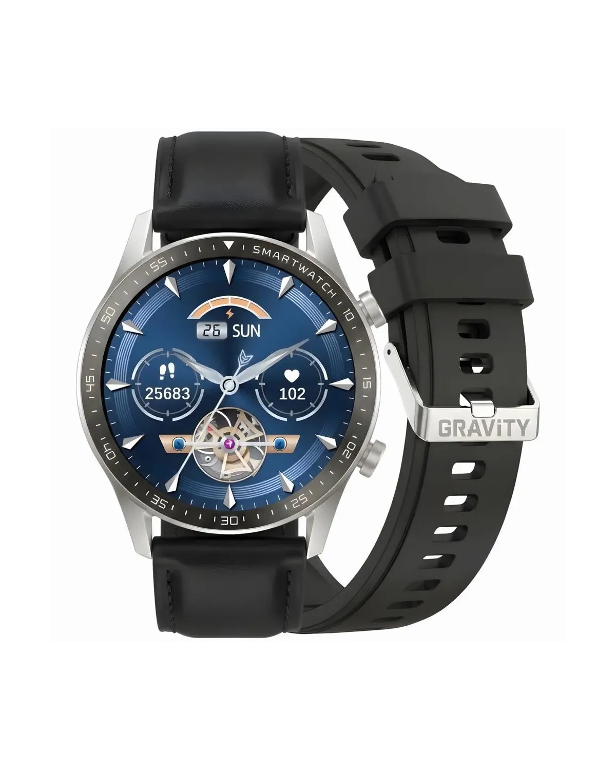 SMARTWATCH MĘSKI GRAVITY GT10-7 - AMOLED, DODATKOWY PASEK (sg046g)