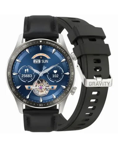 SMARTWATCH MĘSKI GRAVITY GT10-7 - AMOLED, DODATKOWY PASEK (sg046g)