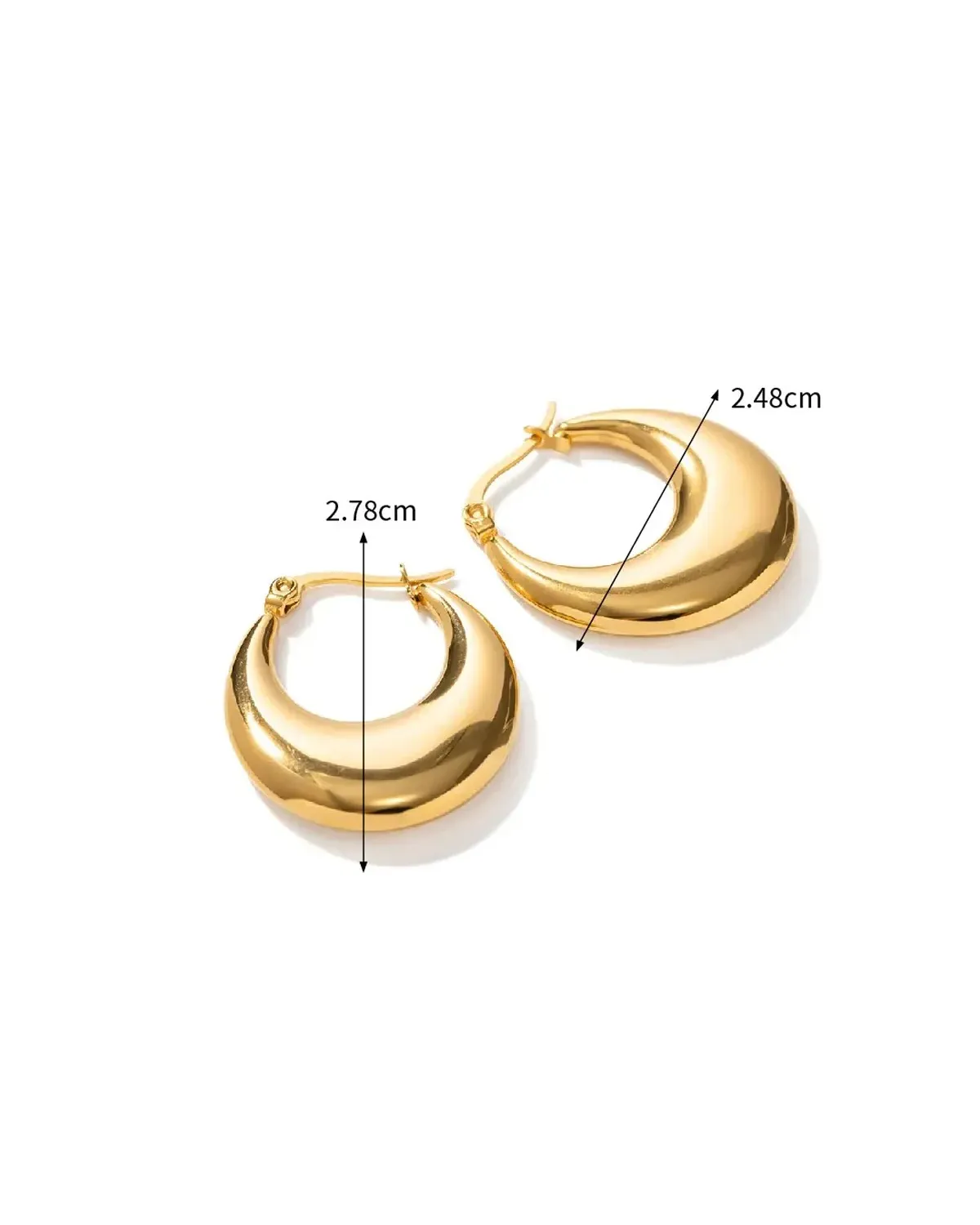 Kolczyki stalowe złote - serce (BK035)