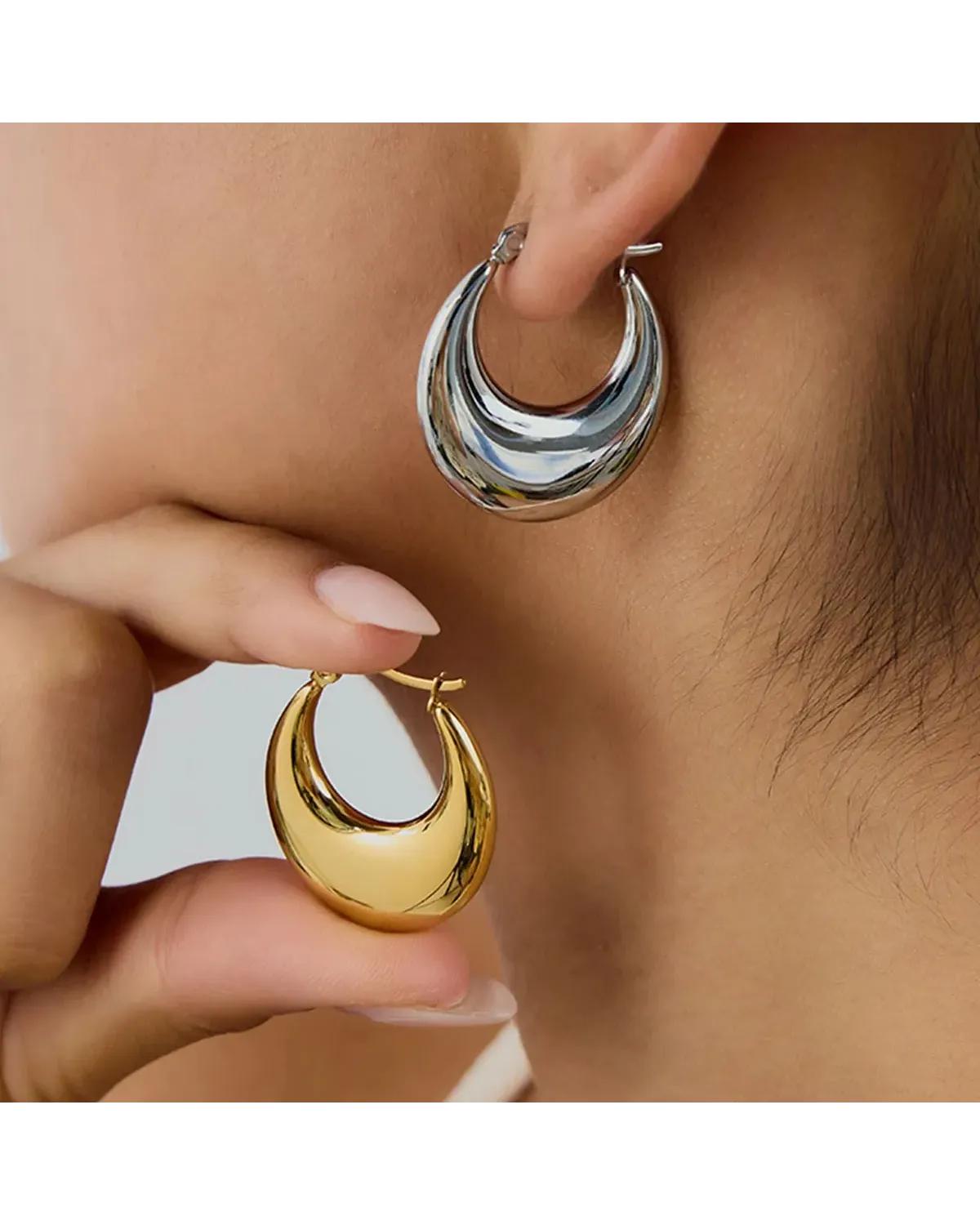 Kolczyki stalowe złote - serce (BK035)