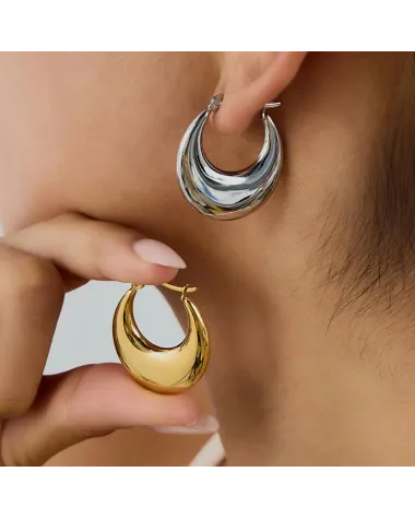 Kolczyki stalowe złote - serce (BK035)