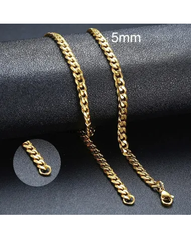 Łańcuszkowy naszyjnik - złoty (BZ002)