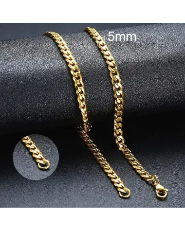 Łańcuszkowy naszyjnik - złoty (BZ007)