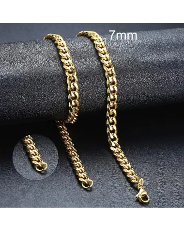 Łańcuszkowy naszyjnik - złoty (BZ008)