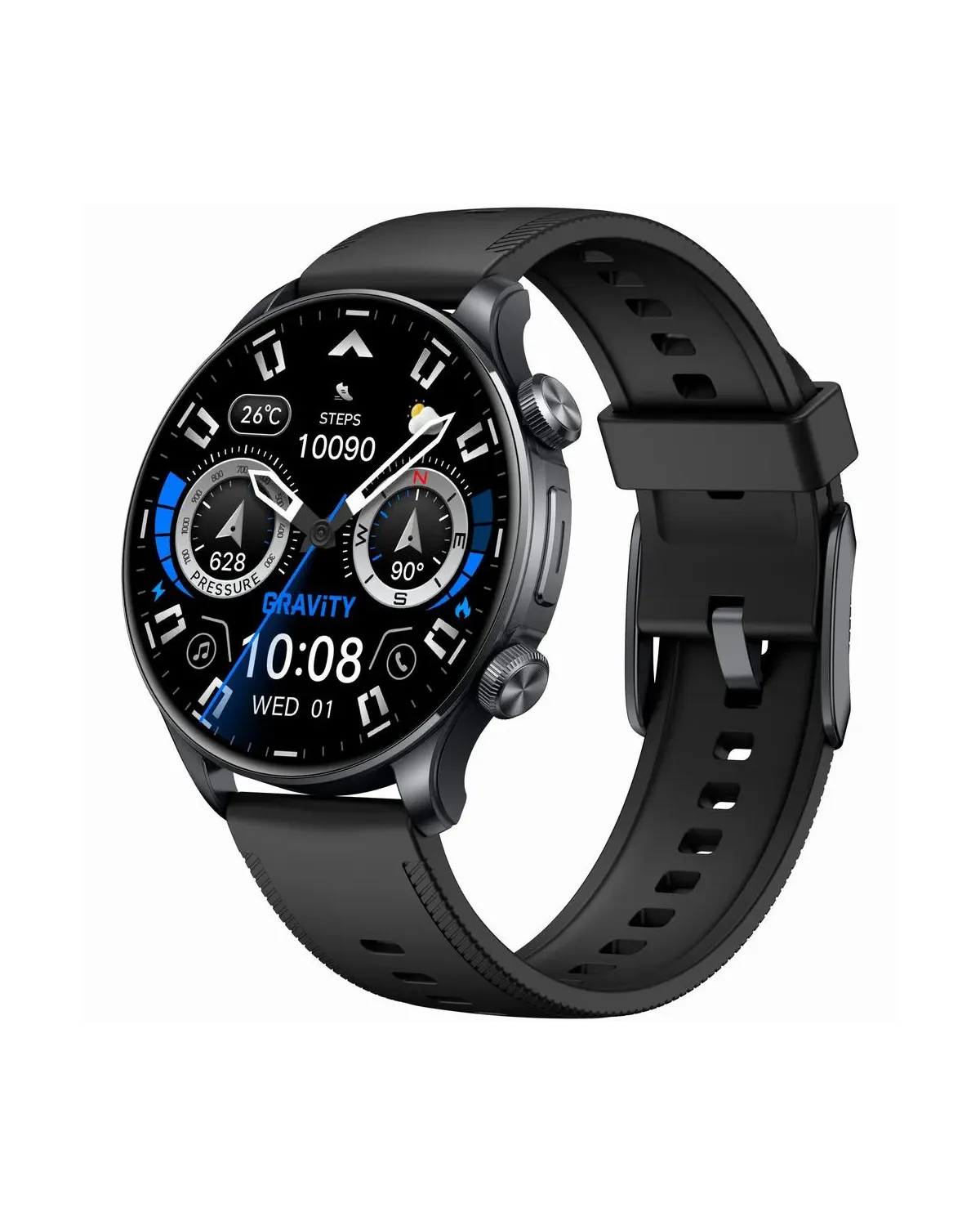 SMARTWATCH MĘSKI GRAVITY GT35-1 - AMOLED, DODATKOWY PASEK (sg049a)