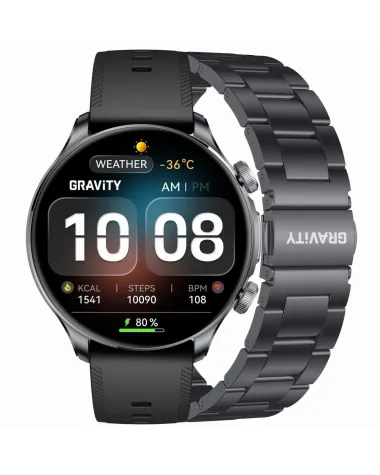 SMARTWATCH MĘSKI GRAVITY GT35-2- AMOLED, DODATKOWY PASEK (sg049b)