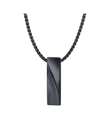 Naszyjnik stalowy czarny - filarowy mały (BM031)