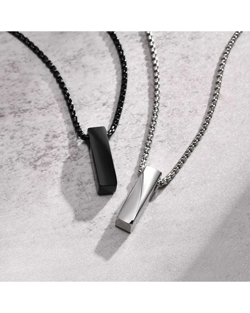 Naszyjnik stalowy czarny - filarowy mały (BM031)