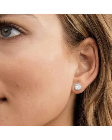 Kolczyki stalowe srebrne - sztyft (BK040)