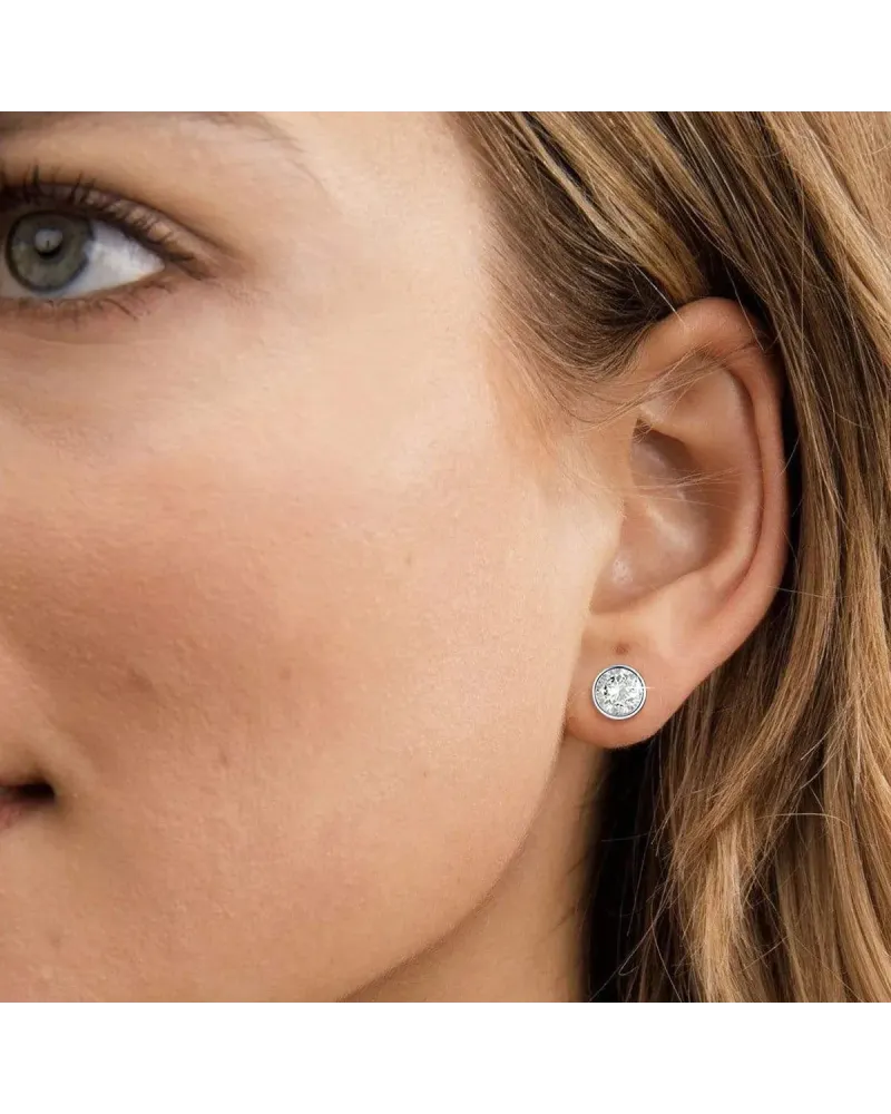 Kolczyki stalowe srebrne - sztyft (BK040)