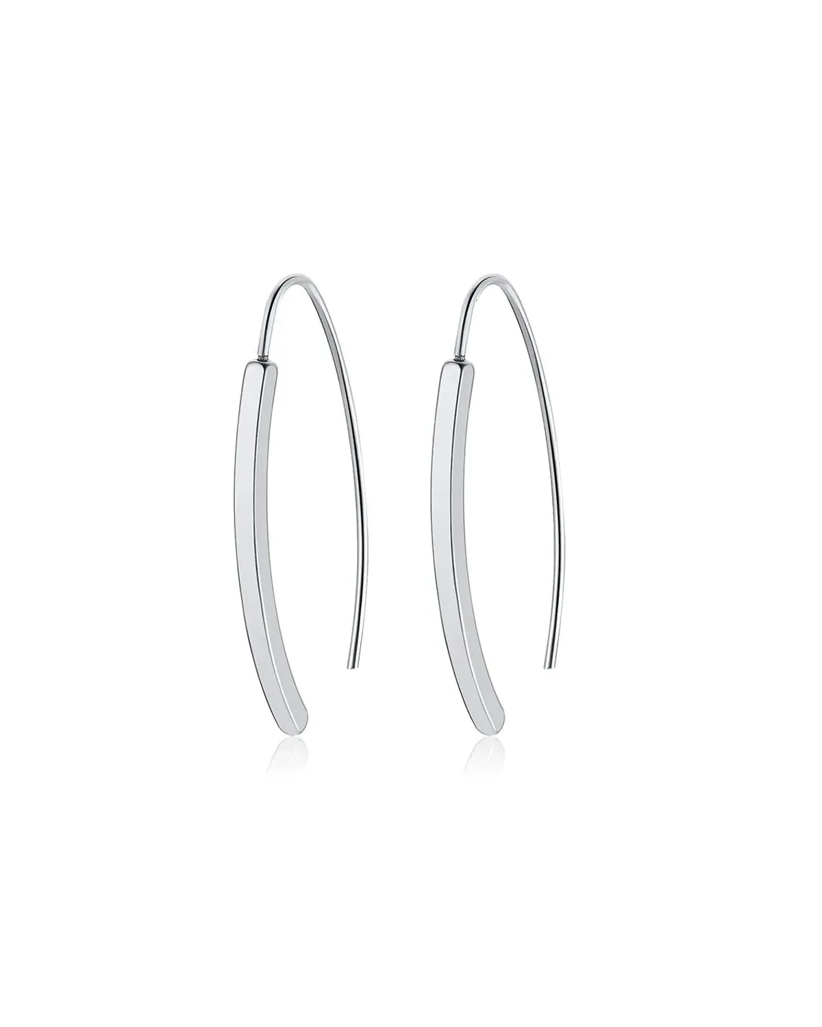 Kolczyki stalowe srebrne - linia prosta (BK041)