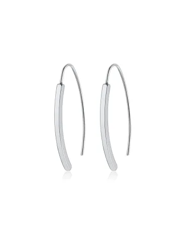 Kolczyki stalowe srebrne - linia prosta (BK041)