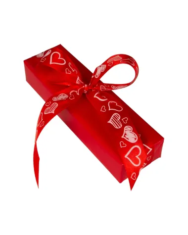Pakowanie prezentów - papier czerwony w serca (WZ0038)