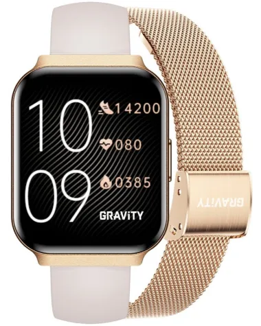 SMARTWATCH DAMSKI GRAVITY GT44-2 - DODATKOWY PASEK (sg051a)