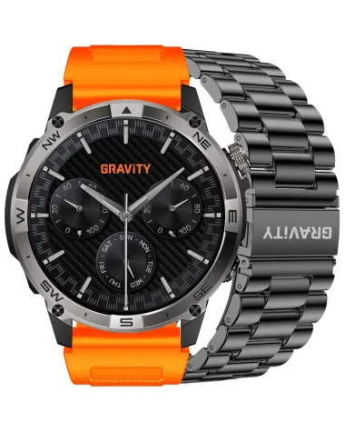 SMARTWATCH MĘSKI GRAVITY GT46-4 - AMOLED, DODATKOWA BRANSOLETA (sg055d)