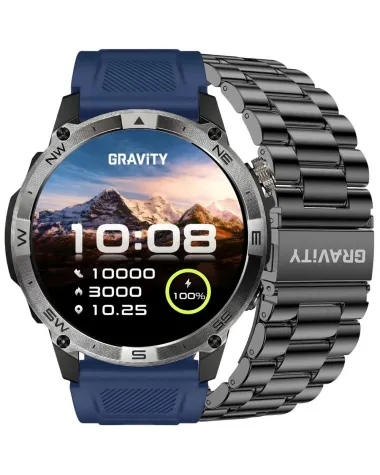 SMARTWATCH MĘSKI GRAVITY GT46-2 - AMOLED, DODATKOWA BRANSOLETA(sg055b)