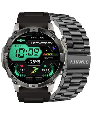 SMARTWATCH MĘSKI GRAVITY GT46-3 - AMOLED, DODATKOWA BRANSOLETA (sg055c)