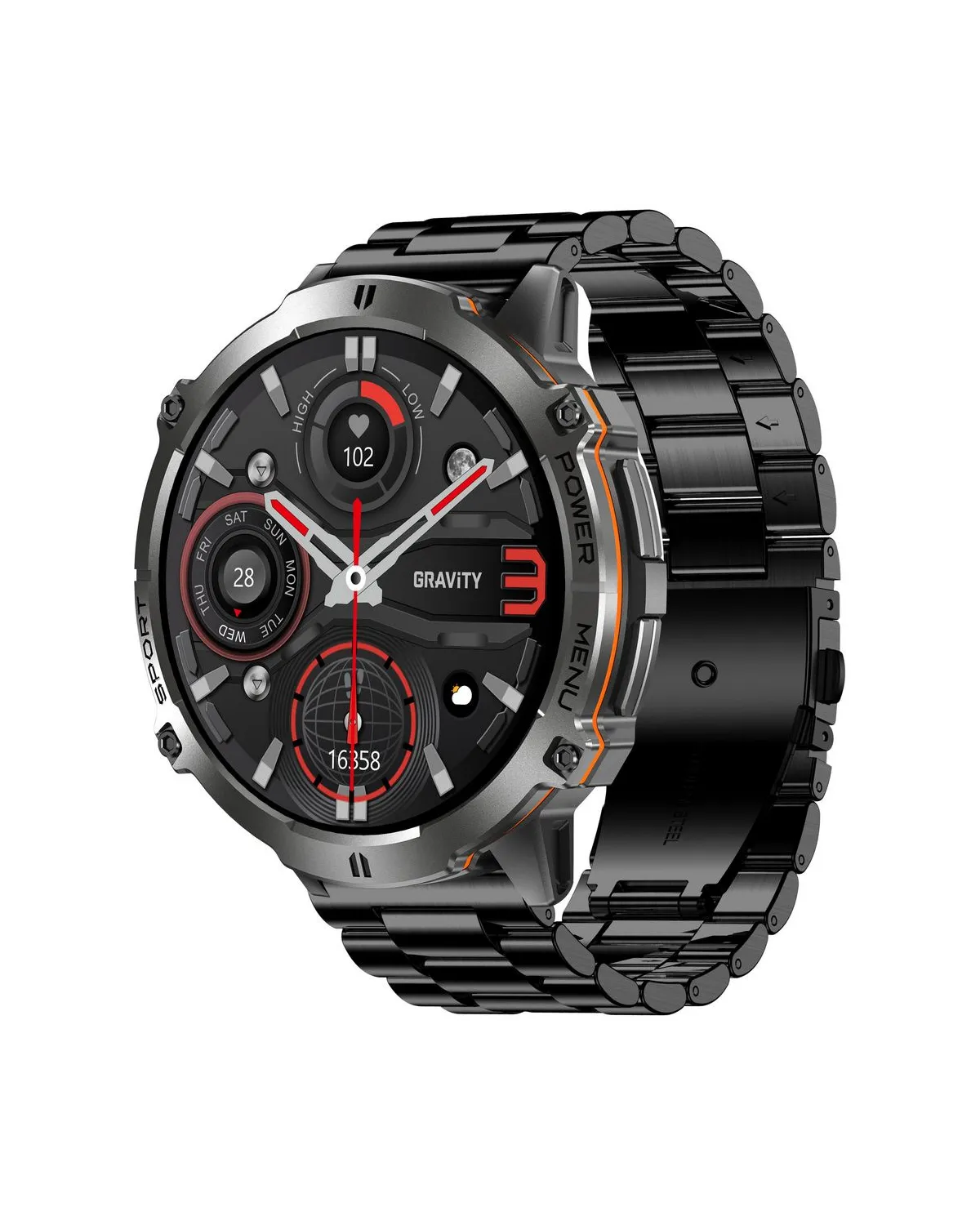 SMARTWATCH MĘSKI GRAVITY GT42-1 - AMOLED, DODATKOWA BRANSOLETA (sg056a)