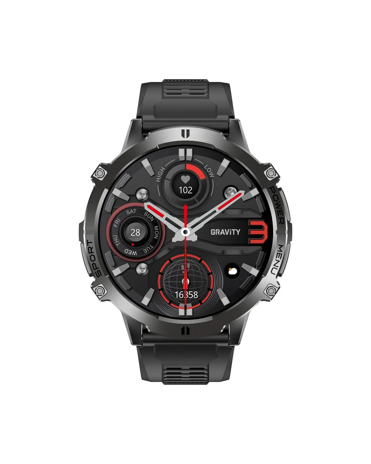 SMARTWATCH MĘSKI GRAVITY GT42-1 - AMOLED, DODATKOWA BRANSOLETA (sg056a)