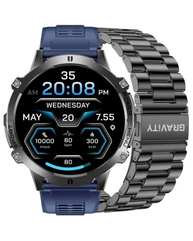 SMARTWATCH MĘSKI GRAVITY GT42-2 - AMOLED, DODATKOWA BRANSOLETA (sg056b)