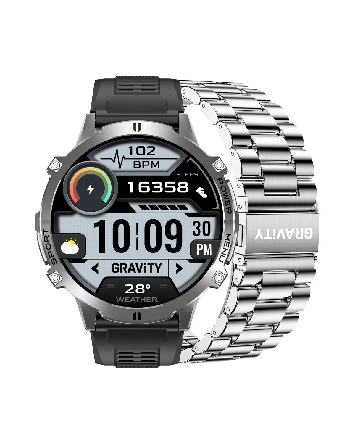 SMARTWATCH MĘSKI GRAVITY GT42-3 - AMOLED, DODATKOWA BRANSOLETA (sg056c)