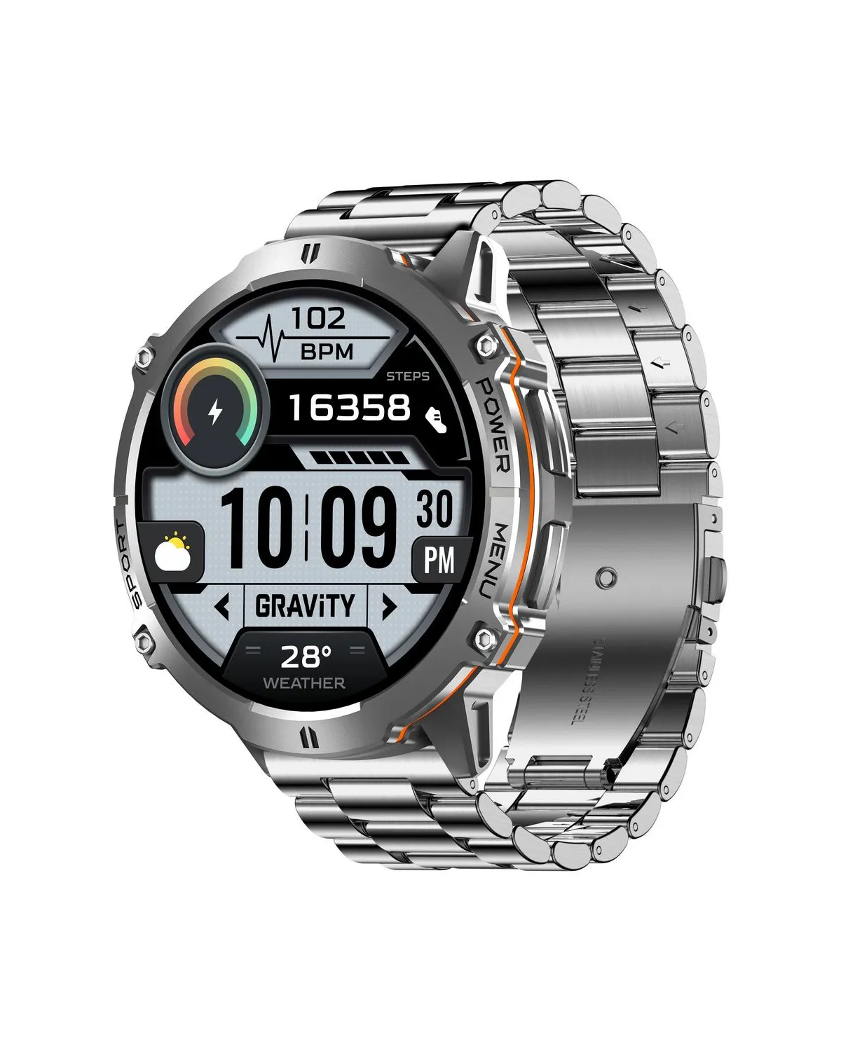 SMARTWATCH MĘSKI GRAVITY GT42-3 - AMOLED, DODATKOWA BRANSOLETA (sg056c)