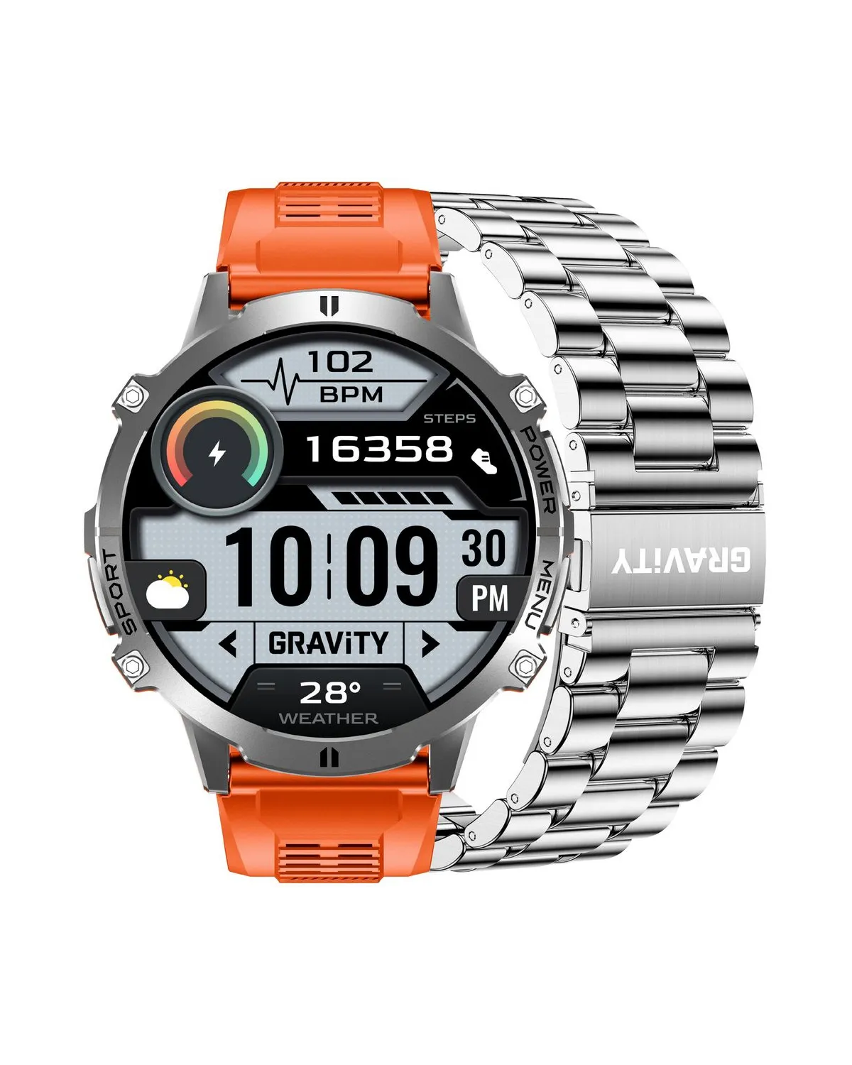 SMARTWATCH MĘSKI GRAVITY GT42-4 - AMOLED, DODATKOWA BRANSOLETA (sg056d)