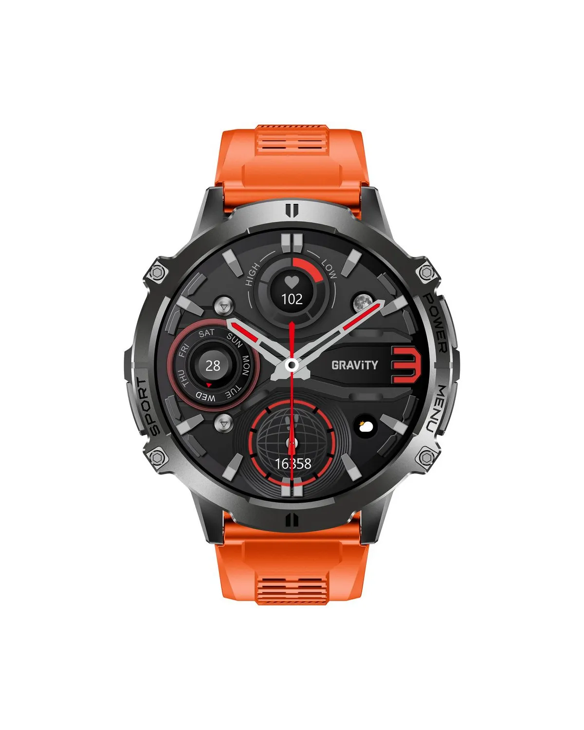 SMARTWATCH MĘSKI GRAVITY GT42-5 - AMOLED, DODATKOWA BRANSOLETA (sg056e)