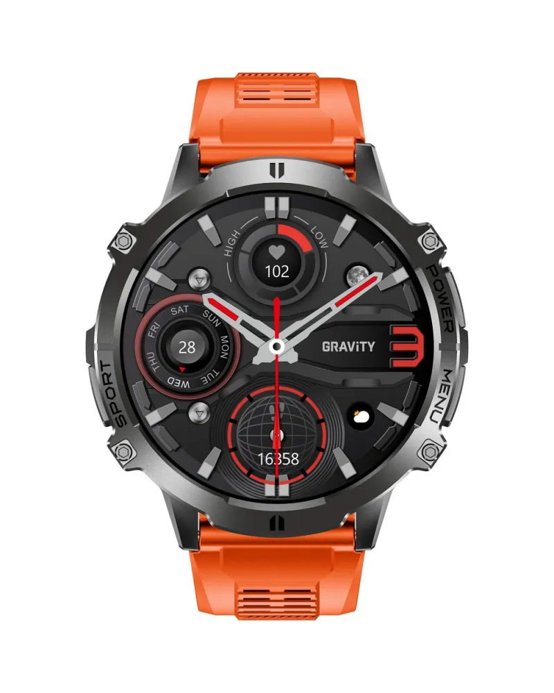 SMARTWATCH MĘSKI GRAVITY GT42-5 - AMOLED, DODATKOWA BRANSOLETA (sg056e)