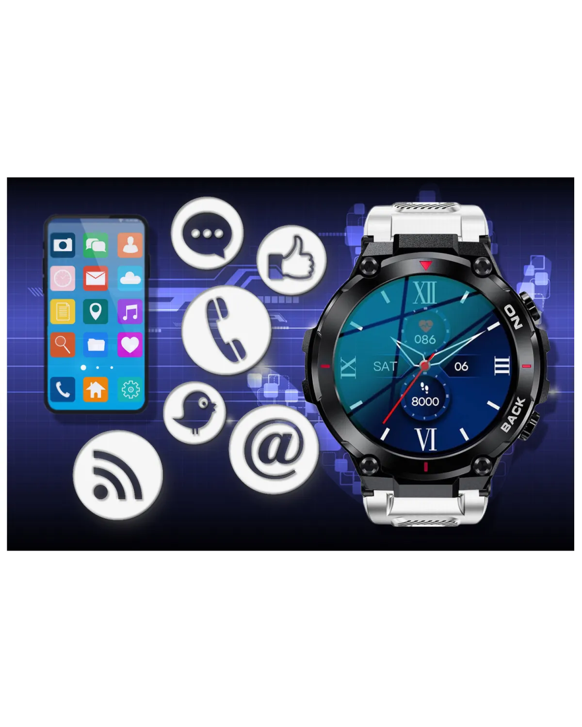 SMARTWATCH MĘSKI GRAVITY GT8-6 - z GPS (sg017f) SMARTWATCH MĘSKI GRAVITY GT8-6 - z GPS (sg017f)