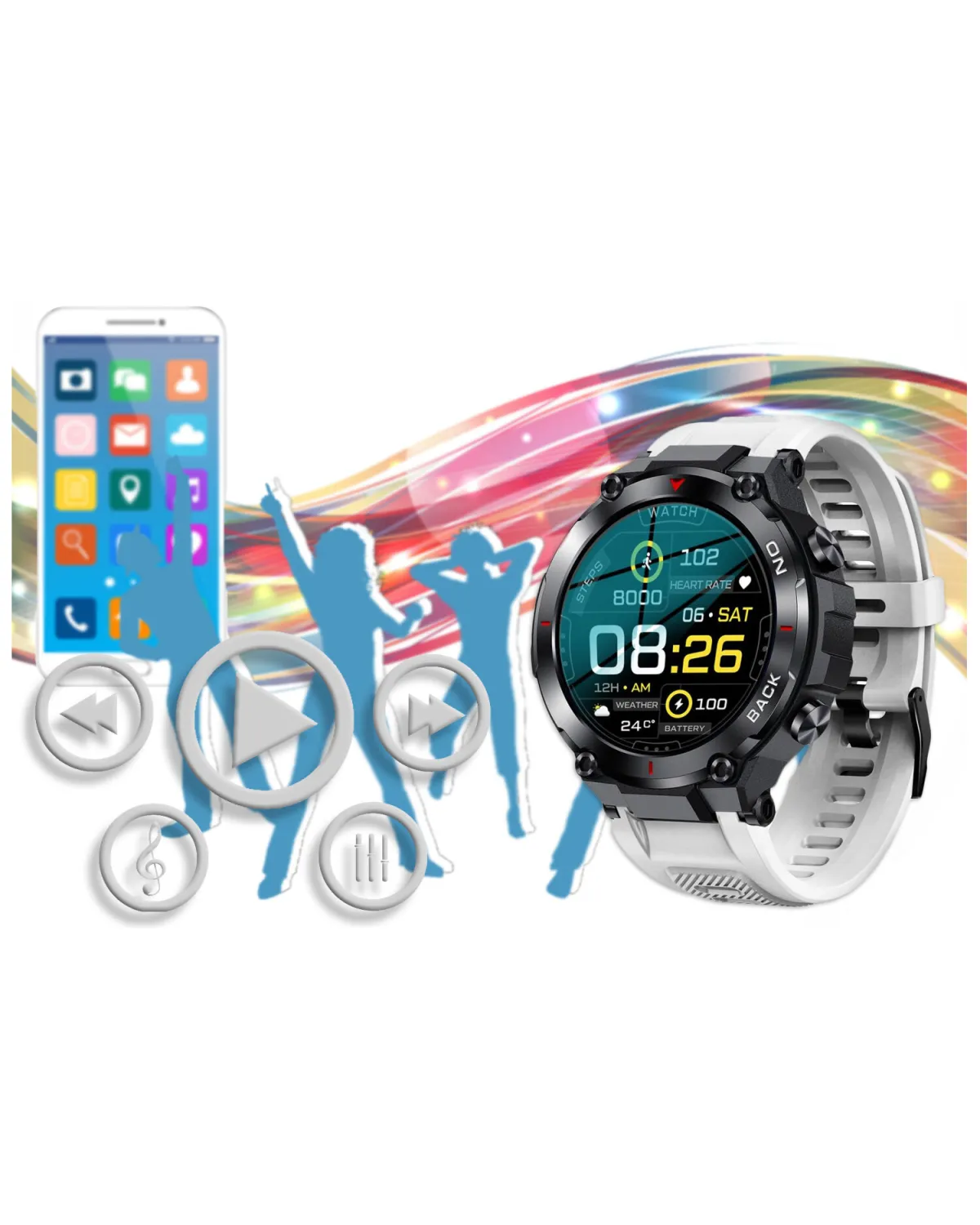 SMARTWATCH MĘSKI GRAVITY GT8-6 - z GPS (sg017f) SMARTWATCH MĘSKI GRAVITY GT8-6 - z GPS (sg017f)