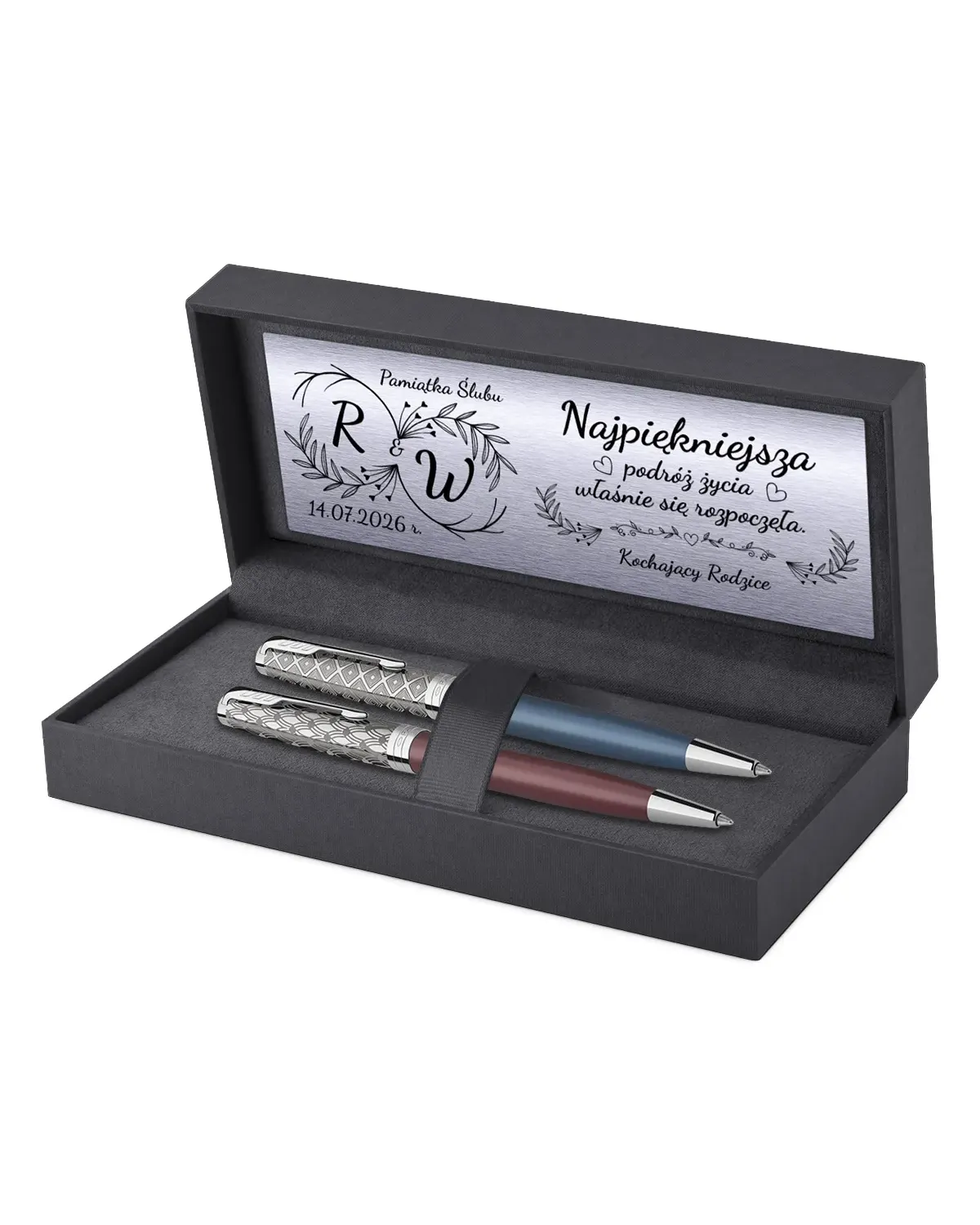 Długopisy Parker Sonnet metal red + metal blue CT w Pudełku z Grawerem na Ślub (2119783/2119649) Długopisy Parker Sonnet metal red + metal blue CT w Pudełku z Grawerem na Ślub (2119783/2119649)
