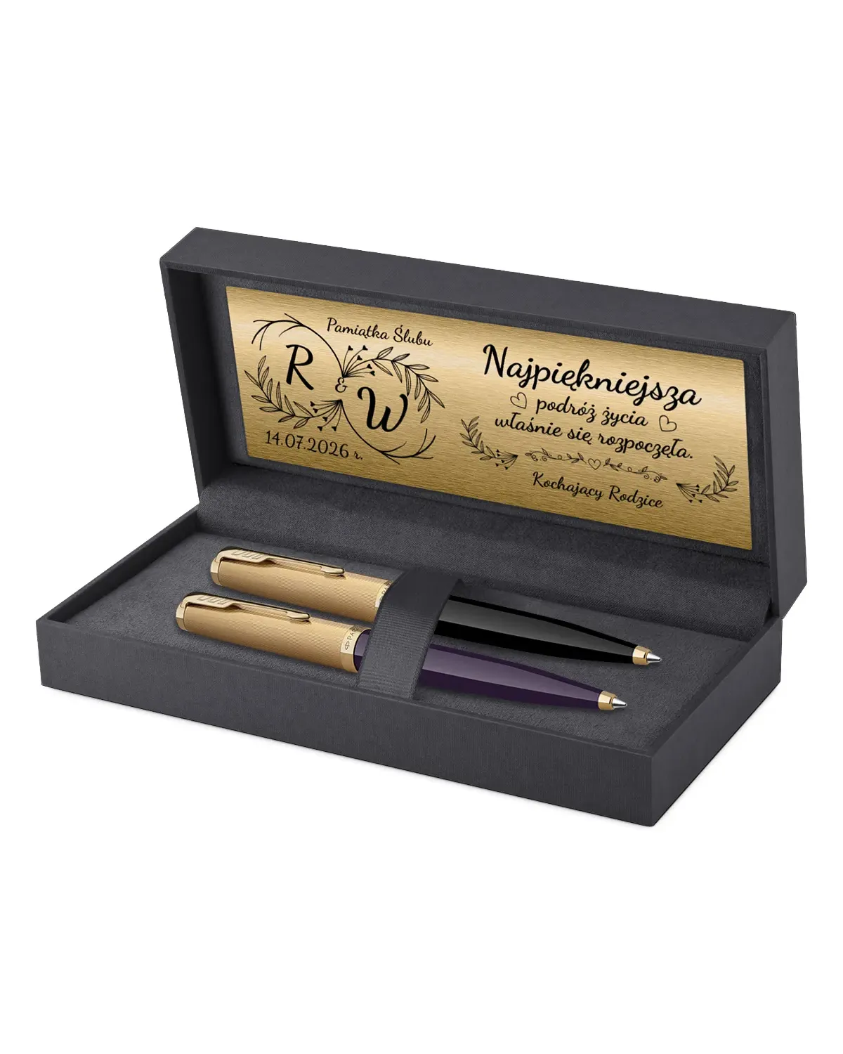 Długopisy Parker 51 Deluxe Czarny + Śliwkowy GT w Pudełku z Grawerem na Ślub (2123513/2123518) Długopisy Parker 51 Deluxe Czarny + Śliwkowy GT w Pudełku z Grawerem na Ślub (2123513/2123518)