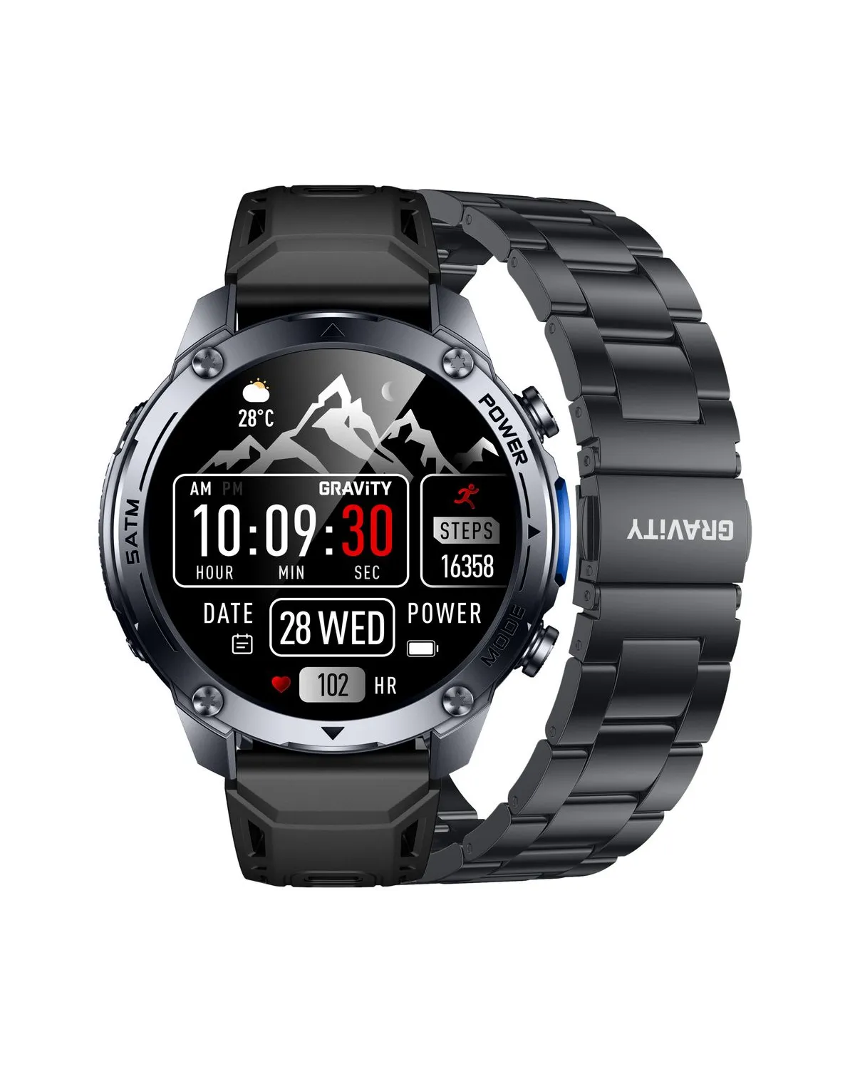 SMARTWATCH MĘSKI GRAVITY GT34-2 - AMOLED, DODATKOWA BRANSOLETA (sg060b)