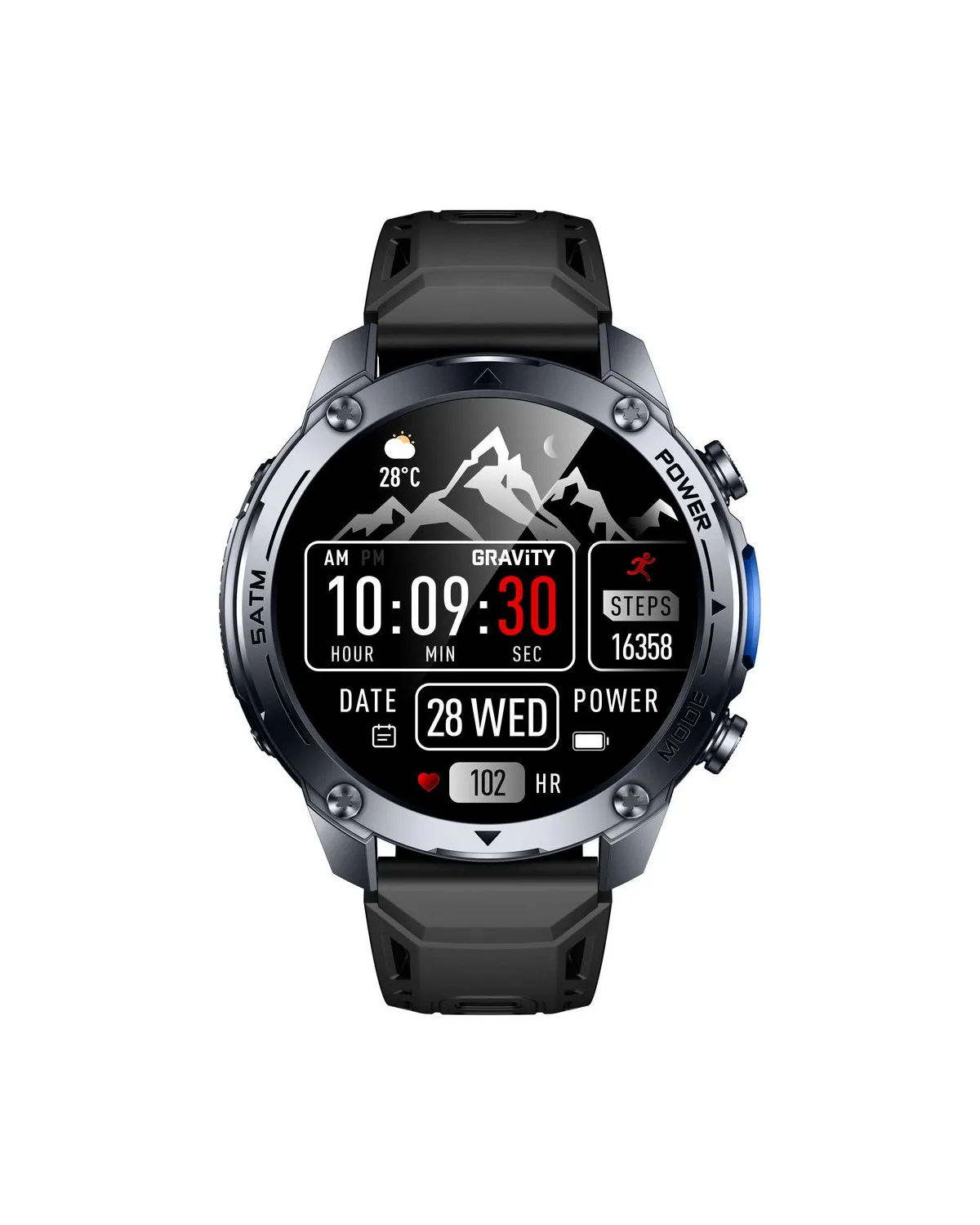 SMARTWATCH MĘSKI GRAVITY GT34-2 - AMOLED, DODATKOWA BRANSOLETA (sg060b)