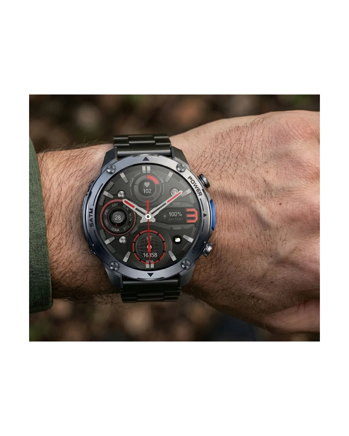 SMARTWATCH MĘSKI GRAVITY GT34-2 - AMOLED, DODATKOWA BRANSOLETA (sg060b)