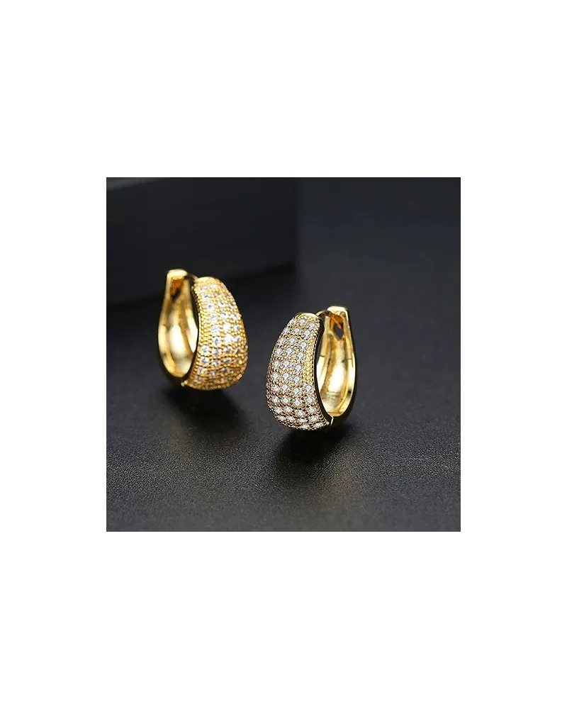 Kolczyki ze stali szlachetnej platerowane 14K złotem, sztyft S925, cyrkonie KST3304 Kolczyki ze stali szlachetnej platerowane 14K złotem, sztyft S925, cyrkonie KST3304