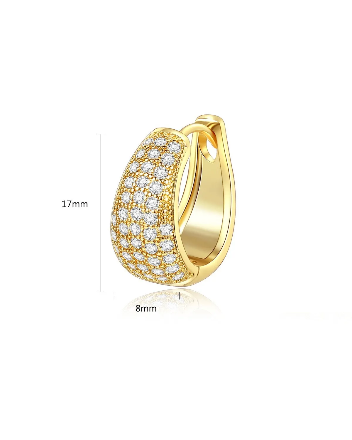 Kolczyki ze stali szlachetnej platerowane 14K złotem, sztyft S925, cyrkonie KST3304 Kolczyki ze stali szlachetnej platerowane 14K złotem, sztyft S925, cyrkonie KST3304