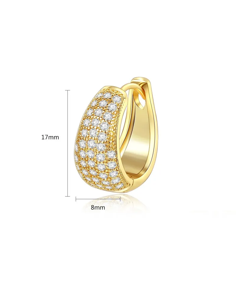 Kolczyki ze stali szlachetnej platerowane 14K złotem, sztyft S925, cyrkonie KST3304 Kolczyki ze stali szlachetnej platerowane 14K złotem, sztyft S925, cyrkonie KST3304