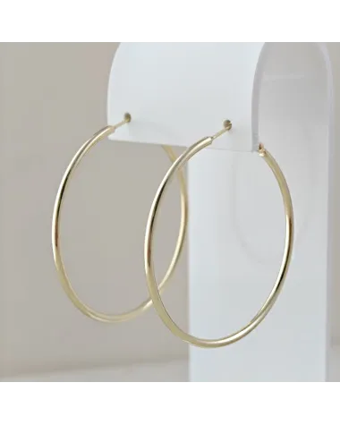 Kolczyki ze stali szlachetnej pozłacane 14k złotem, KOŁA 4,5 cm KST3537