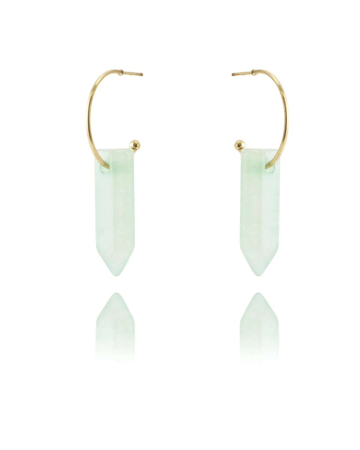 Kolczyki ze stali szlachetnej pozłacanej kryształ górski KST2914 Kolczyki ze stali szlachetnej pozłacanej kryształ górski KST2914