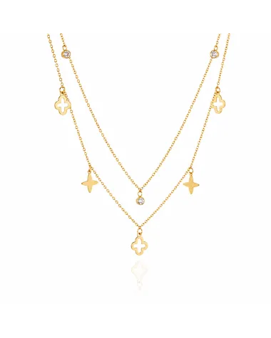 Naszyjnik stal chirurgiczna pozłacana 14k gold NST1363
