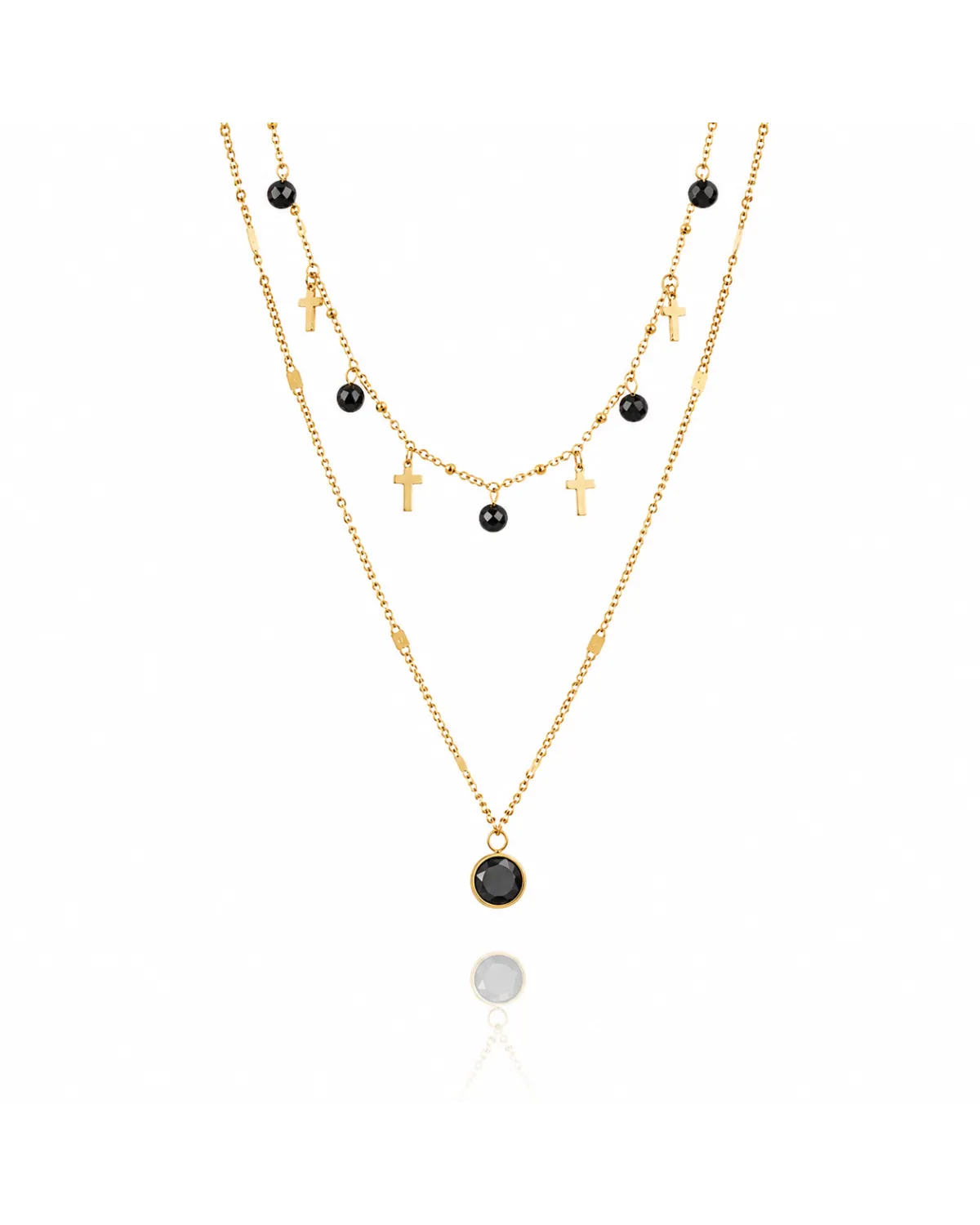 Naszyjnik stal chirurgiczna pozłacana 14k gold NST1384 Naszyjnik stal chirurgiczna pozłacana 14k gold NST1384