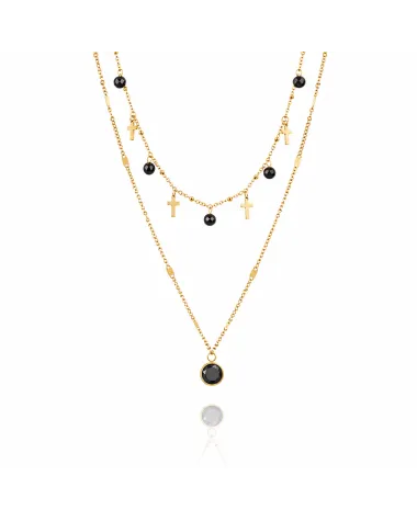 Naszyjnik stal chirurgiczna pozłacana 14k gold NST1384