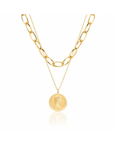 Naszyjnik stal chirurgiczna pozłacana 14k gold NST1214