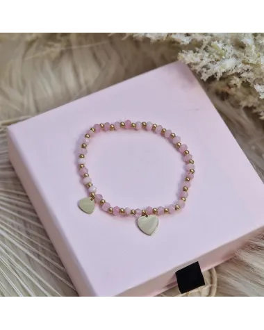 Bransoletka na rękę stal chirurgiczna pozłacana 14k złotem BST1413