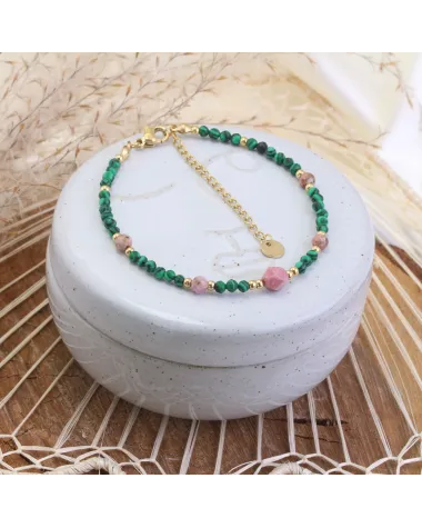 Bransoletka na rękę stal chirurgiczna pozłacana 14k złotem BST1403