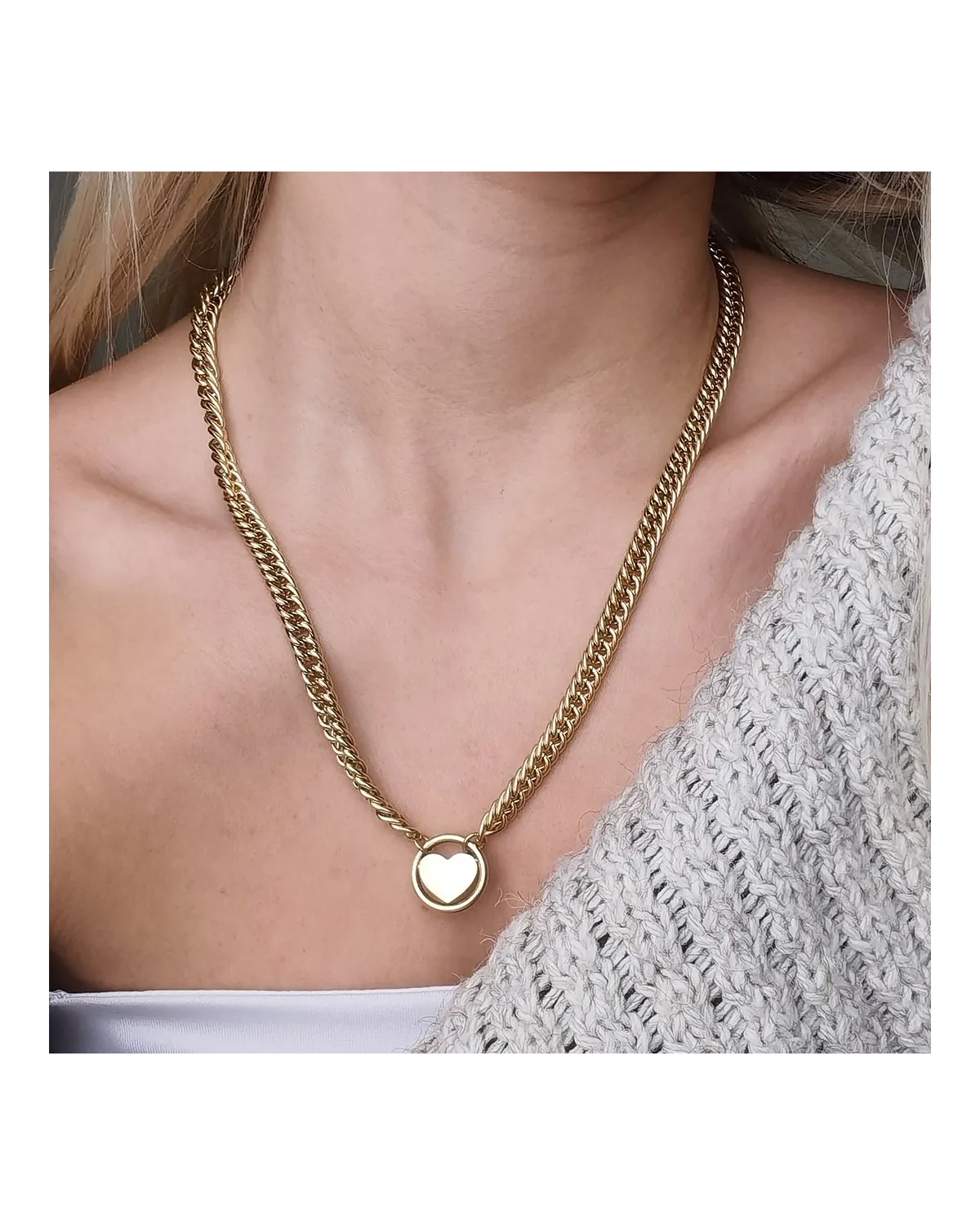 Naszyjnik stal chirurgiczna pozłacana 14k gold NST1351 Naszyjnik stal chirurgiczna pozłacana 14k gold NST1351