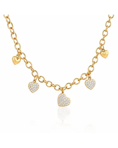 Naszyjnik stal chirurgiczna pozłacana 14k gold NST1393