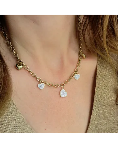 Naszyjnik stal chirurgiczna pozłacana 14k gold NST1393